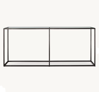 Table console en acier inoxydable de style minimaliste italien, cadre métallique, mobilier de luxe pour villa, hôtel, entrée, couloir