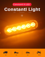 Lumière de surface à LED DXZ DC 12V 6SMD |   Marqueur de dégagement rouge ambre blanc pour remorque de camion certifié CE RoHS modèle I-CL-6LED