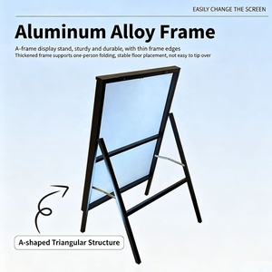 High-light floor-standing A-frame <b>LED</b> lightbox poster display stand shop entrance display stand foldable stand promotional <b>sign</b> - Product Image 3