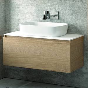 Mobile da Bagno Sospeso 100cm con Specchio Resistente all'Acqua e 2 Unità a Parete Kamalu per Case di Campagna - Product Image 2