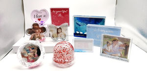 DIY Tình Yêu Quà Tặng Nhựa Đôi Hình Trái Tim Hình Ảnh Quả Cầu Tuyết Long Lanh Khung Ảnh Trái Tim - Product Image 4