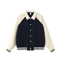 Fabricants de vêtements – Nouvelle veste de baseball personnalisée 380G à col en V contrastant, style scolaire, coupe ample, cardigan boutonné pour l'automne et l'hiver