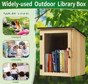 Piccola Casetta Biblioteca Impermeabile <span class=keywords><strong>per</strong></span> <span class=keywords><strong>Esterni</strong></span>, Armadietto in Legno <span class=keywords><strong>per</strong></span> Condividere Libri, Arte, Letteratura e Giornali - Product Image 4