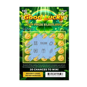 Lucky Lottery Four-<b>Leaf</b> Clover Scratch Lottery Ticket Custom Paper Size & Material Sample Digital Printing - Product Image 3