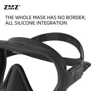 Zmz หน้ากากดำน้ำดำน้ำดำน้ำดำน้ำแบบกำหนดเองสายรัดซิลิโคนกระจกนิรภัยชุดแว่นตาดำน้ำสำหรับผู้ใหญ่ - Product Image 6