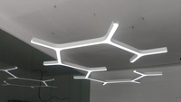 Luminaire suspendu LED linéaire modulaire, système d'éclairage géométrique personnalisé, lampe de plafond en profilé aluminium