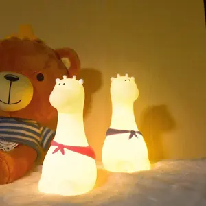 Rechargeable Silicone Giraffe Nursery Night Light with Multicolor LED for Babies and Children