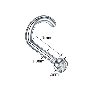 Anillo <span class=keywords><strong>de</strong></span> <span class=keywords><strong>Nariz</strong></span> <span class=keywords><strong>de</strong></span> <span class=keywords><strong>Titanio</strong></span> Sólido G23 con Cristal, <span class=keywords><strong>Piercing</strong></span> <span class=keywords><strong>de</strong></span> <span class=keywords><strong>Nariz</strong></span> con Gema <span class=keywords><strong>de</strong></span> Cristal, Mejor <span class=keywords><strong>Precio</strong></span>, Joyería para <span class=keywords><strong>Piercing</strong></span> <span class=keywords><strong>de</strong></span> <span class=keywords><strong>Nariz</strong></span>, MOQ Bajo - Product Image 2