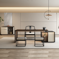 Vente en gros d'ensemble de tables à café et à thé en bois de style Kung Fu chinois moderne pour la négociation de bureau et la réception mobilier de maison