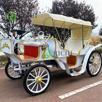 Chariot touristique électrique classique sûr 4-6 passagers Calèche touristique pour les visites de parcs en famille