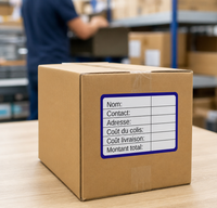 Étiquettes d'expédition logistique personnalisées, autocollantes, en rouleau, avec informations manuscrites, étiquettes d'adresse pour boîtes postales et colis