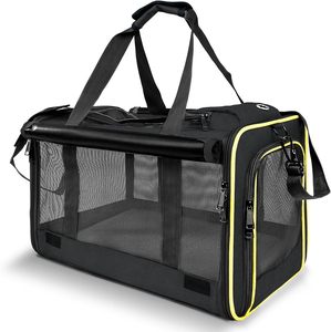 Échantillon gratuit de transporteur pour chat, 4 fenêtres en maille petit transporteur pour chien, 4 poches de rangement sac de voyage pour chat, transporteur pour animaux de compagnie approuvé par la compagnie aérienne - Product Image 2