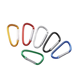 Portachiavi in alluminio con moschettone a forma di D personalizzato colorato per arrampicata su roccia con gancio a scatto con guinzaglio per campeggio ed escursionismo - Product Image 1