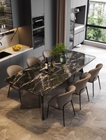 Table à manger moderne et simple en marbre avec pieds en métal, mobilier de luxe haut de gamme pour la maison et les restaurants
