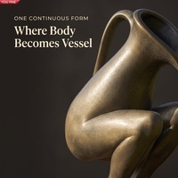 YOUFINE Statue Surréaliste Extérieure en Bronze, Jambes Humaines et Pichet Classique en Position Accroupie pour Décoration de Jardin, Place Publique et Cour d'Art