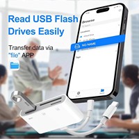 Adaptador de Lector de Tarjetas SD y TF 5 en 1 con USB, Lightning y Tipo C para iPhone, iPad, MacBook, Samsung, Cámaras Android y Otros Dispositivos