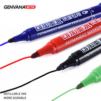 Marqueur permanent GENVANA OEM avec logo personnalisé, séchage rapide, imperméable, encre à base d'huile rechargeable, marqueur à peinture solide recyclable