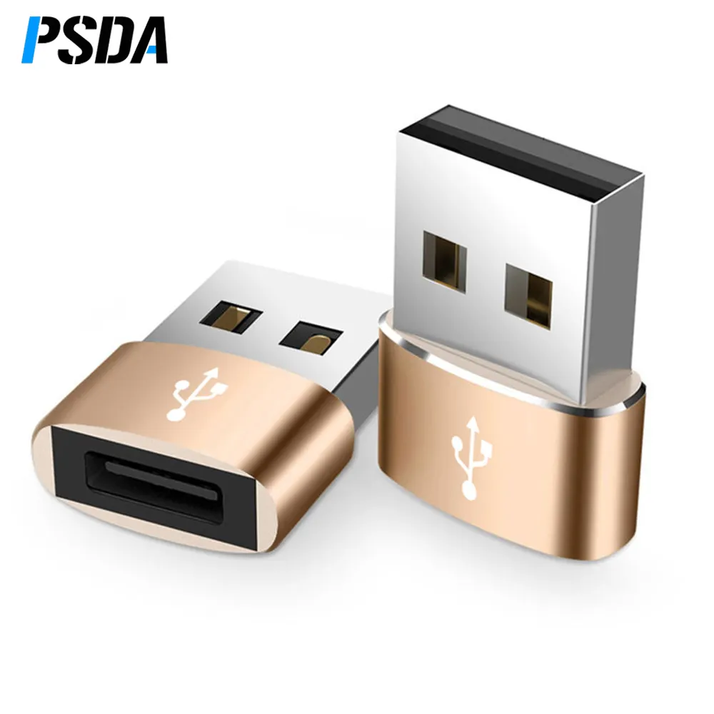 PSDA USB TO Type C Adapter Notebook Charger Phone Charging Converter Earphone USB Cable Connector