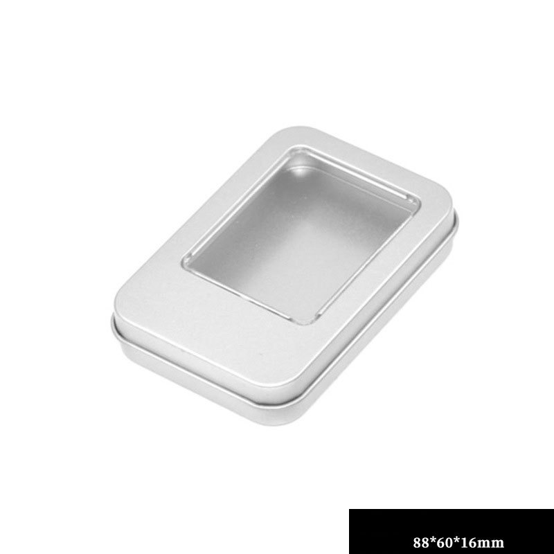 Argent 88x60x16mm avec demi-fenêtre (300 pièces/carton)
