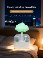 Humidificateur ultrasonique en plastique en forme de nuage, avec lumière d'ambiance à sept couleurs en forme de goutte de pluie et diffuseur d'aromathérapie, vente en gros du fabricant