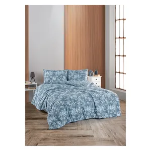 Parure de lit double en coton tissé uni Karden Flower Darla à motifs floraux, plusieurs couleurs, housse de couette, drap plat, 2 taies d'oreiller, vente en gros - Product Image 3