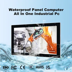 Panel PC industri Monitor sentuh kapasitif layar tahan air IP65 pemasangan dinding Tablet industri