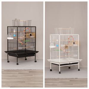 Grande Gabbia per Uccelli Bianca |   Allevamento di pappagalli in famiglia europeo-americana |   Stile minimalista |   Interazione Spaziosa con Volo e Visione Facilitata - Product Image 2