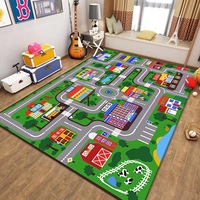 Tapete de Juego para Niños Benyi de Alta Calidad, Lavable, No Tóxico, con Impresión Personalizada, Suave, para Uso en el Hogar, con Diseño de Mapa