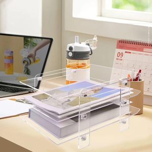 Giấy tổ chức thư khay, <span class=keywords><strong>3</strong></span> <span class=keywords><strong>Tier</strong></span> Acrylic tập tin tổ chức với xử lý - Product Image 4