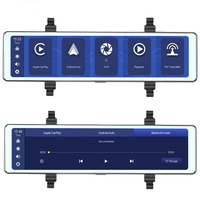 Terbaik kamera dasbor lensa ganda 11.26 inci Universal Carplay perekam Video otomatis 4K kaca spion sistem bebas genggam untuk Driver ganda