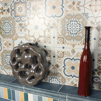 Carreaux de Sol en Porcelaine 20x20 cm HD, Motifs Imprimés Faits à la Main, pour Cuisine et Salle de Bain
