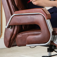Chaise de bureau de direction en cuir synthétique de luxe au design moderne pour PDG et managers