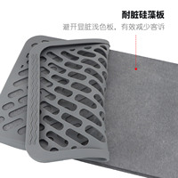 Tapis de séchage pliable antidérapant Feepop en pierre, motif ondulé fabriqué à la machine, design classique, pour comptoir de cuisine, en terre de diatomée, absorbant l'eau