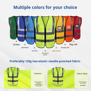 เสื้อกั๊กสะท้อนแสงพร้อมพิมพ์โลโก้ตามสั่ง ระบายอากาศได้ดี สีเหลืองเรืองแสง สำหรับใช้ในสถานที่ก่อสร้าง - Product Image 3