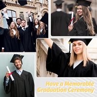 Großhandel Matte Abschlussrobe 2025 Quaste Stola Ehrenkordel Gymnasium Bachelor Schwarze Talar Universitätskleidung