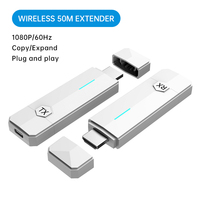 Adaptor Video HD Nirkabel untuk Berbagi Layar, Transmitter dan Receiver HDTV, Ekstender Nirkabel 50M dari Laptop PC ke Monitor TV
