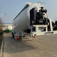 Semi Trailer Tangki Semen Curah 3 As Roda, Transportasi Silo Bubuk Kering Fly Ash, Merek Kustom 14000-100000kg GVW CN SHN