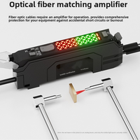 Penguat Sensor Laser Serat Optik Metal Jacket M4 Sudut Kanan IP65 NPN/PNP Pemasangan Berulir Bodi Baja Tahan Karat RoHS