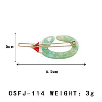 Barrette à cheveux CANYUAN, simple, verte, en pierre, barrette à cheveux ovale multicolores pour filles, barrette à cheveux en acétate de style snack, mini barrette à cheveux personnalisée