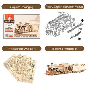 Juguetes de Ensamblaje <span class=keywords><strong>Robotime</strong></span> <span class=keywords><strong>Rokr</strong></span> con Certificado CPC, MC501, Rompecabezas 3D de Madera para Adultos, Modelo de Tren de Vapor - Product Image 6