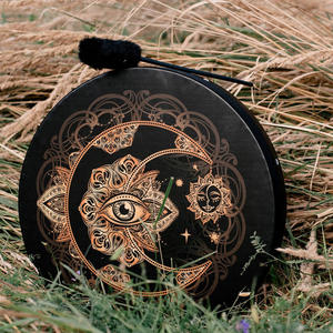 Vegan Shaman Drum Fashion Alchemical Moon Sound Healing Tool Tunable membrana Frame Draum strumento musicale - Product Image 5