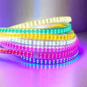 Waterproof 50m RGB LED Flexible Strip with Remote Control High Voltage 5050 IP65 IP67 for Indoor and Landscape Lighting