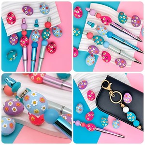 Cuentas de Silicona para Bolígrafos con Diseño de Conejito de Pascua en 3D, Cuentas de Silicona para Bolígrafos para Hacer Llaveros, Joyería y Accesorios - Product Image 4