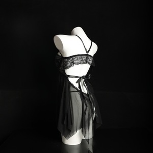 Sexy Lace Sheer Nightgown Women's Sleeveless Chiffon Sleepwear 9111 - Product Image 3