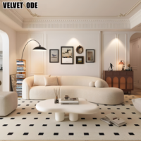 Großhandel Konvertierbares Getuftetes Luxus-Samtsofa-Set Mondförmiges Modernes Ecksofa Komfortables Design