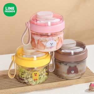 Tasse de yaourt à double peau ours brun de dessin animé tasse de petit-déjeuner portable pour étudiant adulte boisson directe pour salade de fruits à l'avoine - Product Image 3