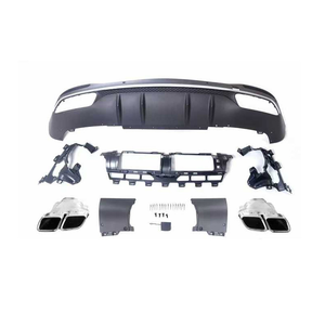 Para <span class=keywords><strong>Mercedes</strong></span> <span class=keywords><strong>GLE</strong></span> GLS <span class=keywords><strong>AMG</strong></span> <span class=keywords><strong>53</strong></span> difusor trasero negro brillante reemplazo 2020 + modelos X167 V167 - Product Image 1