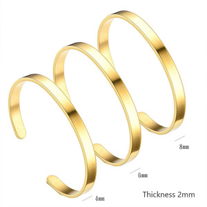 2023カフブレスレットブランクカスタムステンレススチールビレットジュエリーバングルブレスレット女性用用品卸売 - Product Image 2