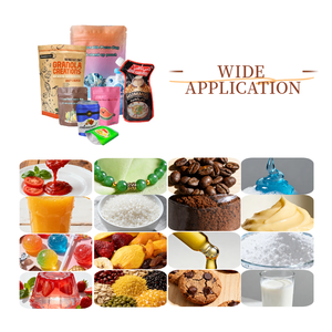 Sachet personnalisé imprimé à huit soudures latérales, refermable avec fermeture éclair, fond plat et fenêtre, de qualité alimentaire, pour bonbons et chocolats - Product Image 5