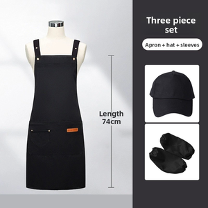 Conjunto de Tres Piezas de Gorro, Delantal y Protector de Mangas Personalizados para Cocina, Chef, Camarero, Camarera, Bartenders, Restaurante, Bar, Uniforme de Trabajo - Product Image 2